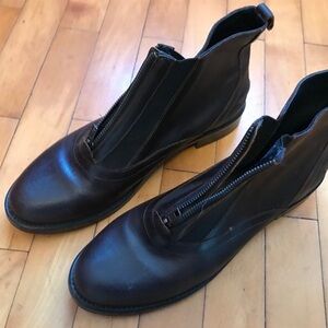 Rachel Comey Front Zip Chelsea Jodphur Ankle Boot Dark Brown 10